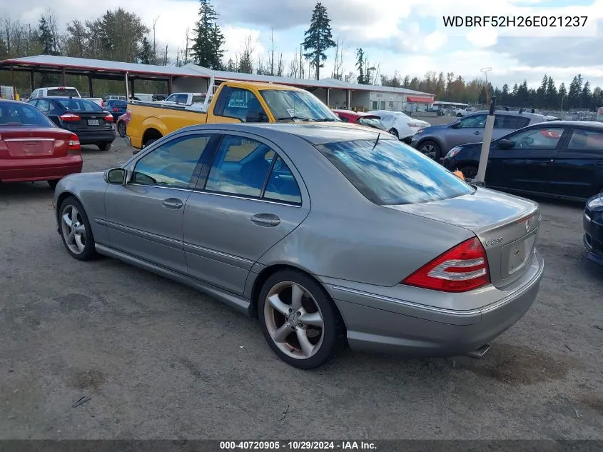 2006 Mercedes-Benz C 230 Sport VIN: WDBRF52H26E021237 Lot: 40720905