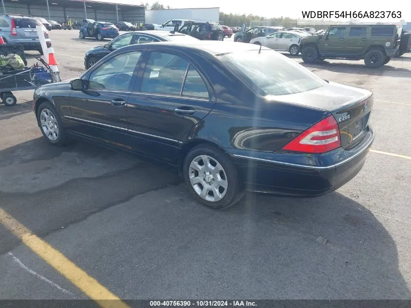 2006 Mercedes-Benz C 280 Luxury VIN: WDBRF54H66A823763 Lot: 40756390