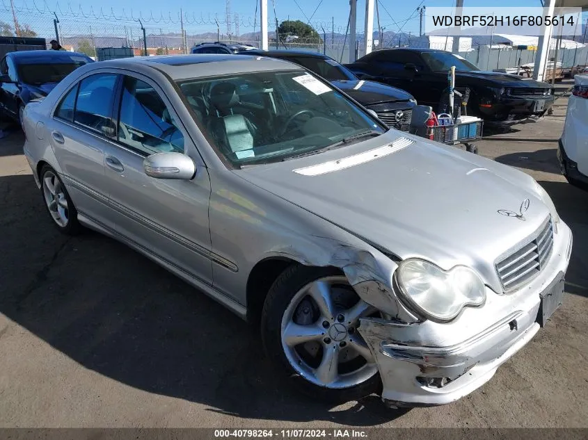 2006 Mercedes-Benz C 230 Sport VIN: WDBRF52H16F805614 Lot: 40798264