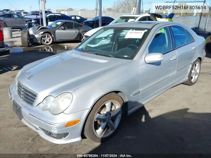 2006 Mercedes-Benz C 230 Sport VIN: WDBRF52H16F805614 Lot: 40798264