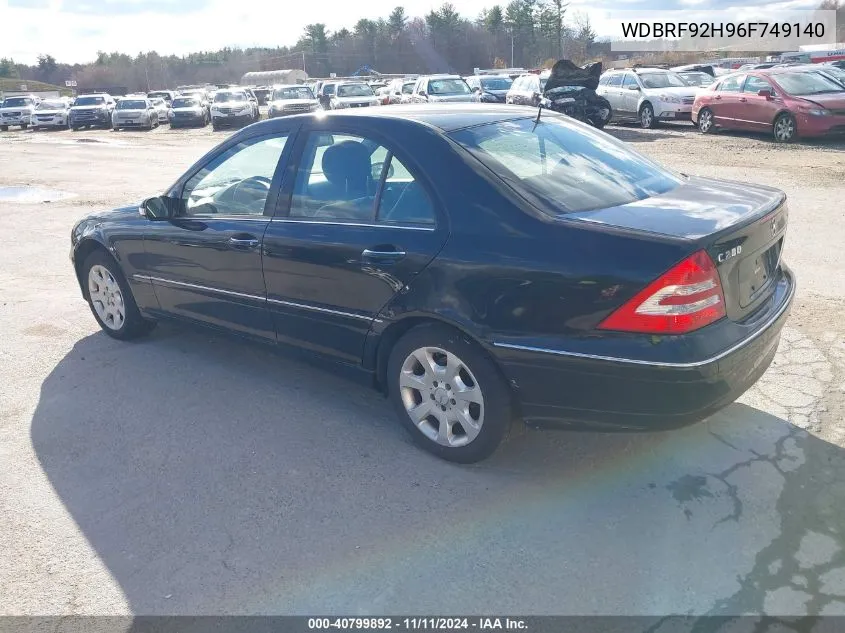 2006 Mercedes-Benz C 280 Luxury 4Matic VIN: WDBRF92H96F749140 Lot: 40799892