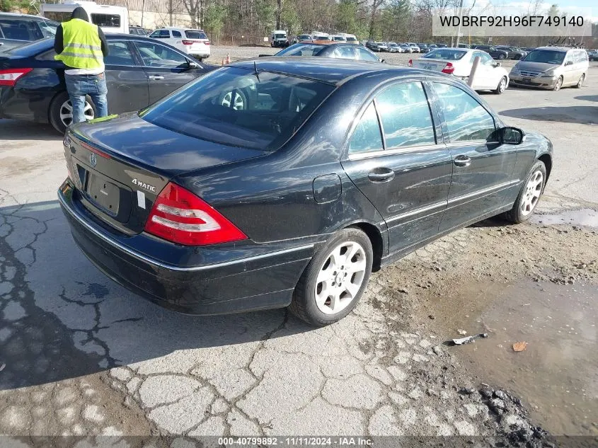 2006 Mercedes-Benz C 280 Luxury 4Matic VIN: WDBRF92H96F749140 Lot: 40799892