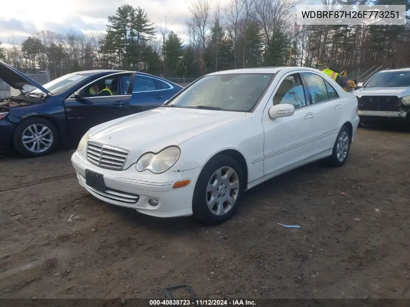 2006 Mercedes-Benz C 350 Luxury 4Matic VIN: WDBRF87H26F773251 Lot: 40838723