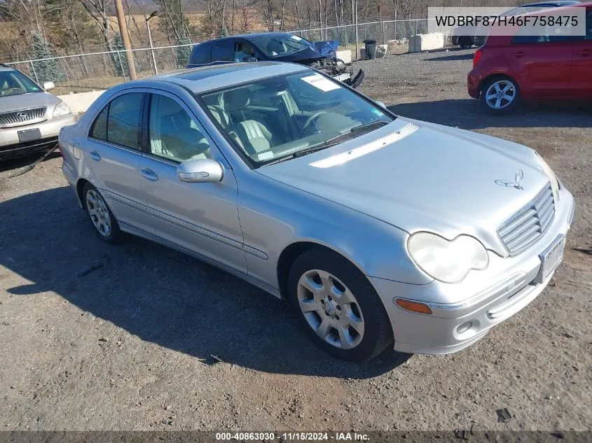 2006 Mercedes-Benz C 350 Luxury 4Matic VIN: WDBRF87H46F758475 Lot: 40863030