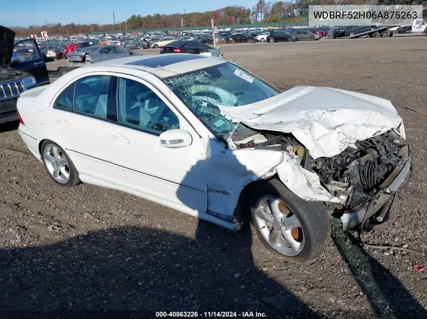 2006 Mercedes-Benz C 230 Sport VIN: WDBRF52H06A875263 Lot: 40863226