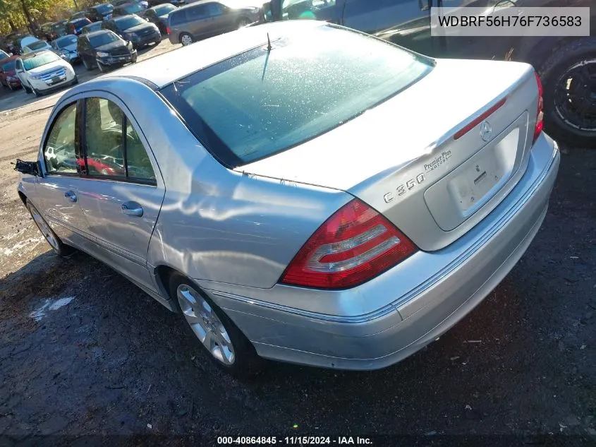 2006 Mercedes-Benz C 350 Luxury/Sport VIN: WDBRF56H76F736583 Lot: 40864845