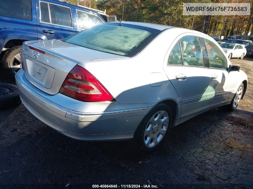 2006 Mercedes-Benz C 350 Luxury/Sport VIN: WDBRF56H76F736583 Lot: 40864845