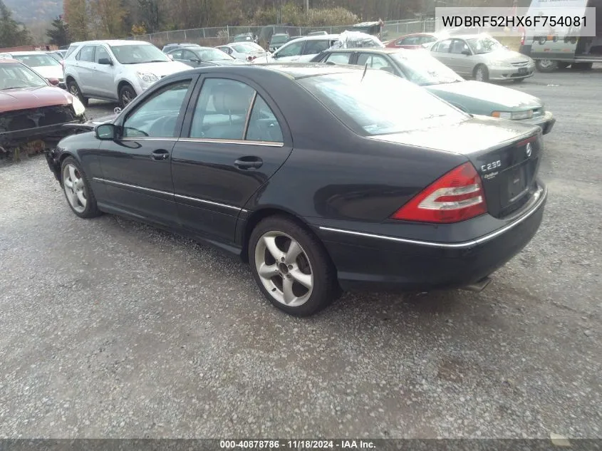 2006 Mercedes-Benz C 230 Sport VIN: WDBRF52HX6F754081 Lot: 40878786