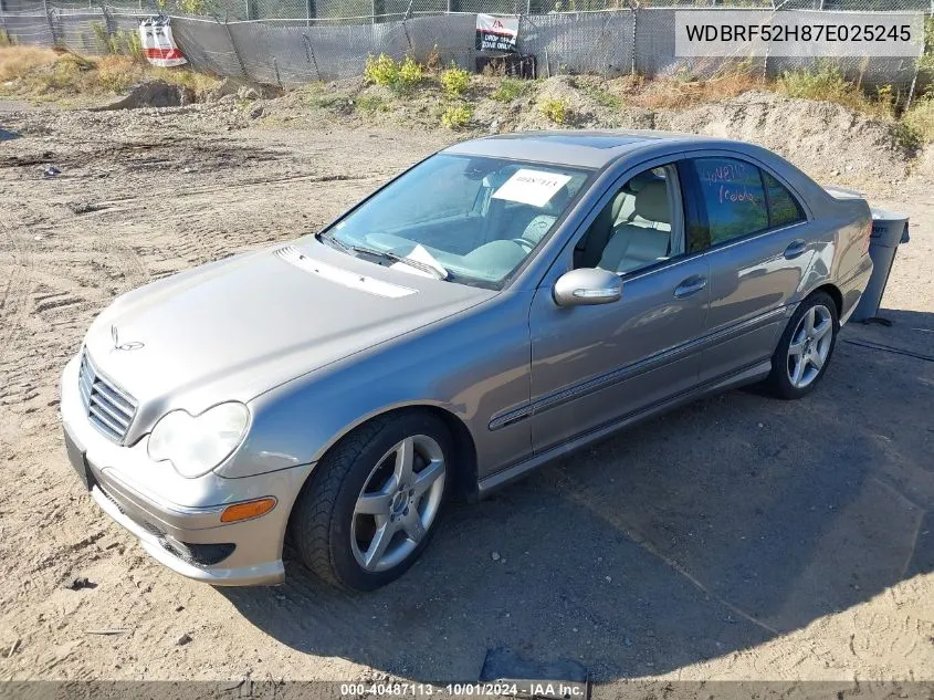 2007 Mercedes-Benz C 230 Sport VIN: WDBRF52H87E025245 Lot: 40487113