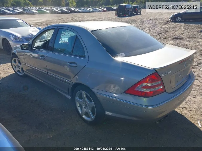 2007 Mercedes-Benz C 230 Sport VIN: WDBRF52H87E025245 Lot: 40487113