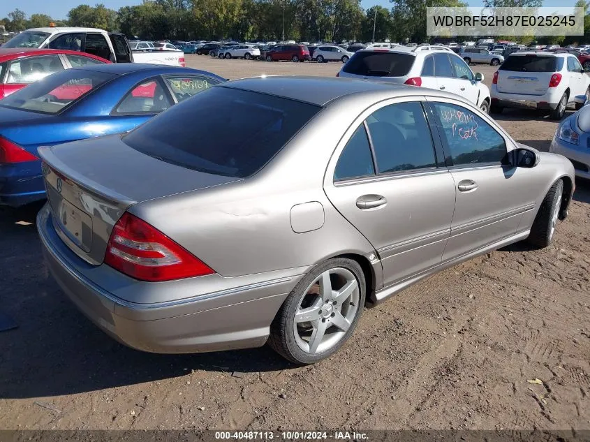 2007 Mercedes-Benz C 230 Sport VIN: WDBRF52H87E025245 Lot: 40487113