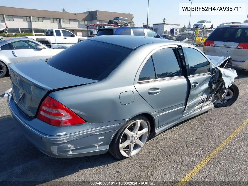 2007 Mercedes-Benz C 230 Sport VIN: WDBRF52H47A935711 Lot: 40500101