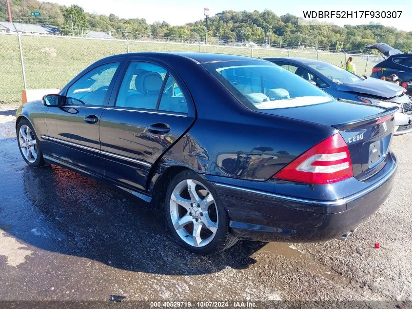 2007 Mercedes-Benz C 230 Sport VIN: WDBRF52H17F930307 Lot: 40529719