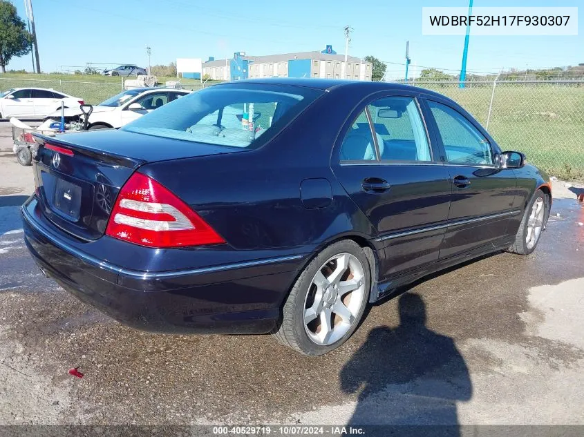 2007 Mercedes-Benz C 230 Sport VIN: WDBRF52H17F930307 Lot: 40529719