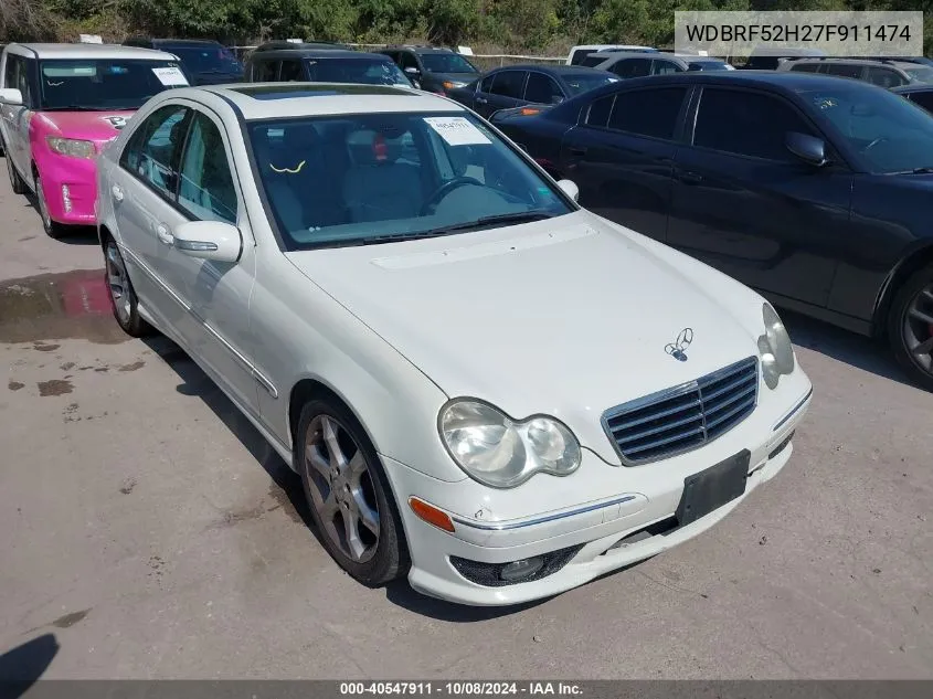 2007 Mercedes-Benz C 230 Sport VIN: WDBRF52H27F911474 Lot: 40547911