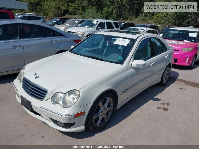 2007 Mercedes-Benz C 230 Sport VIN: WDBRF52H27F911474 Lot: 40547911