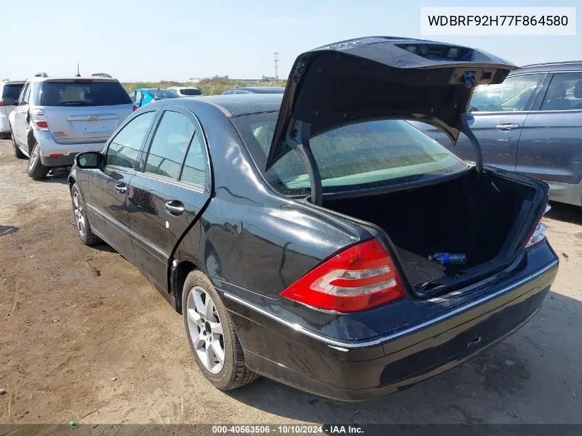 2007 Mercedes-Benz C 280 Luxury 4Matic VIN: WDBRF92H77F864580 Lot: 40563506