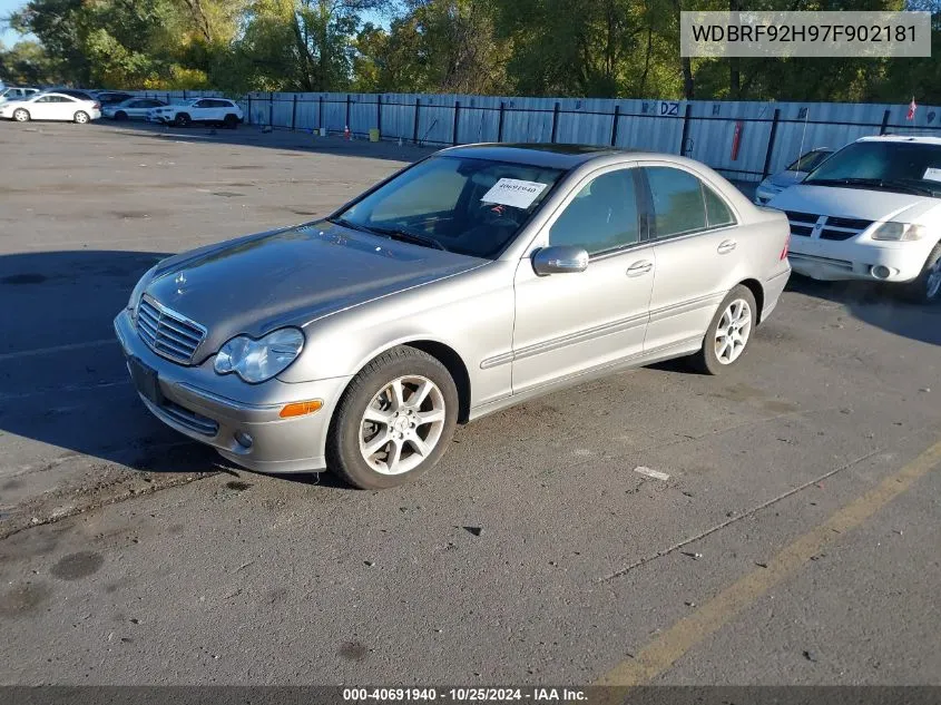 2007 Mercedes-Benz C 280 Luxury 4Matic VIN: WDBRF92H97F902181 Lot: 40691940