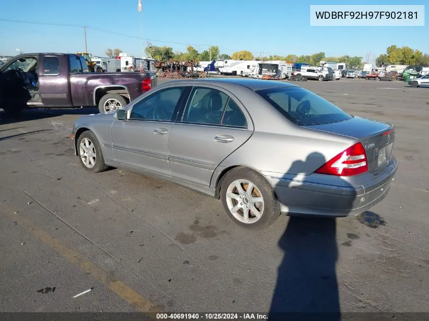 2007 Mercedes-Benz C 280 Luxury 4Matic VIN: WDBRF92H97F902181 Lot: 40691940