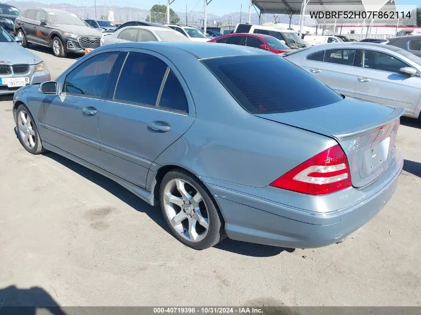 2007 Mercedes-Benz C 230 Sport VIN: WDBRF52H07F862114 Lot: 40719398