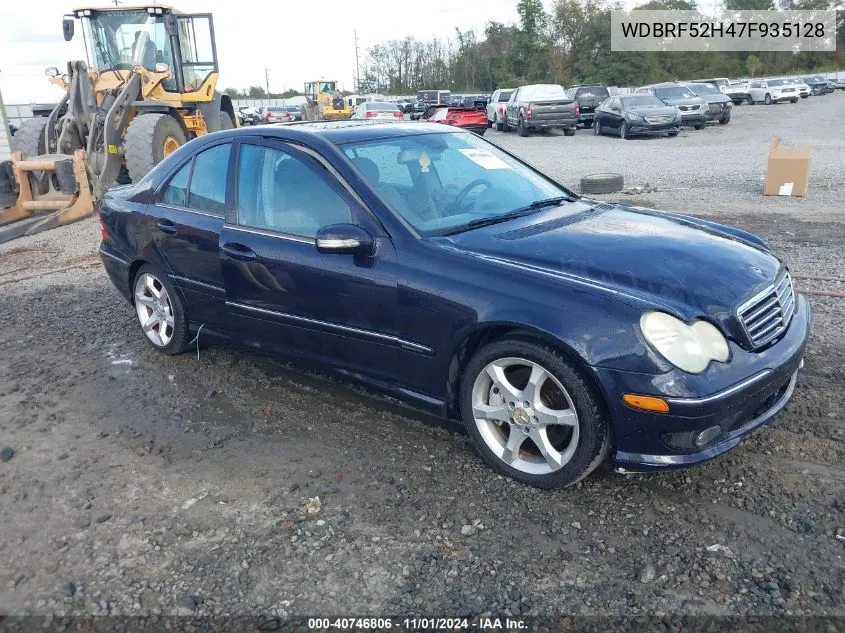 2007 Mercedes-Benz C 230 Sport VIN: WDBRF52H47F935128 Lot: 40746806