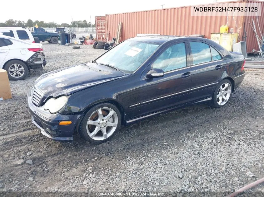 2007 Mercedes-Benz C 230 Sport VIN: WDBRF52H47F935128 Lot: 40746806