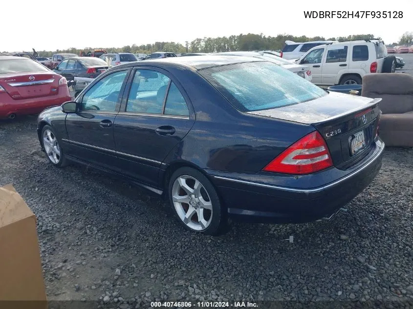 2007 Mercedes-Benz C 230 Sport VIN: WDBRF52H47F935128 Lot: 40746806