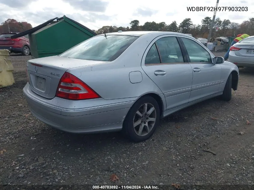 2007 Mercedes-Benz C 280 Luxury 4Matic VIN: WDBRF92H97F903203 Lot: 40783892