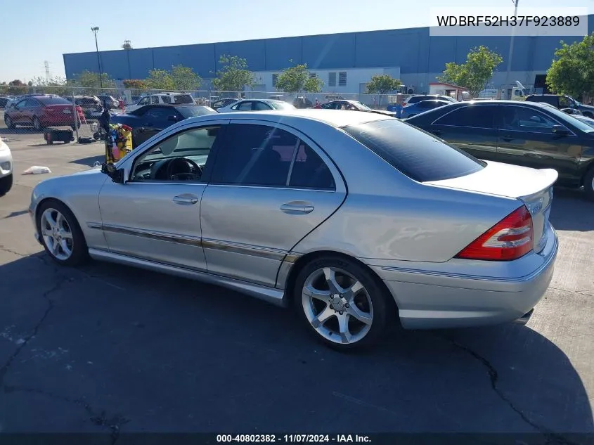 2007 Mercedes-Benz C 230 Sport VIN: WDBRF52H37F923889 Lot: 40802382