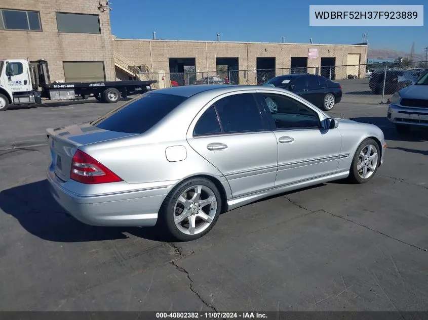 2007 Mercedes-Benz C 230 Sport VIN: WDBRF52H37F923889 Lot: 40802382