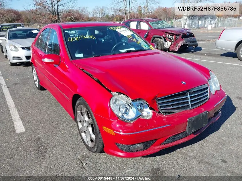 2007 Mercedes-Benz C 230 Sport VIN: WDBRF52H87F856786 Lot: 40815445