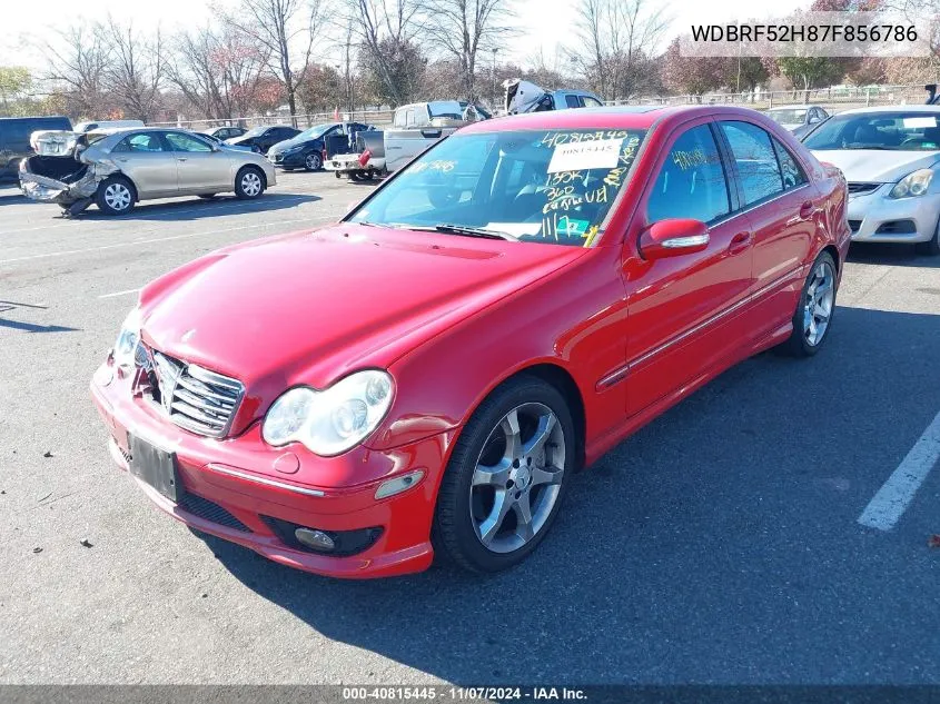 2007 Mercedes-Benz C 230 Sport VIN: WDBRF52H87F856786 Lot: 40815445