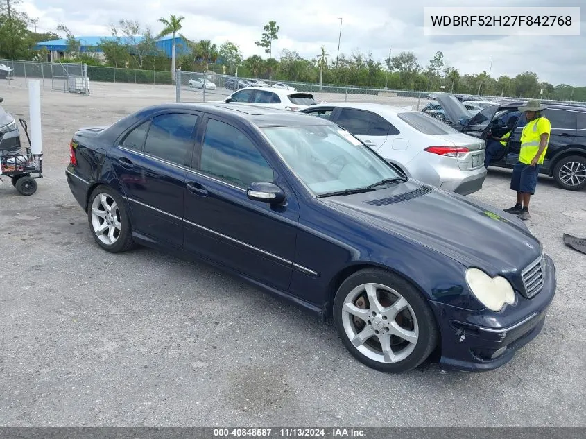 2007 Mercedes-Benz C 230 Sport VIN: WDBRF52H27F842768 Lot: 40848587