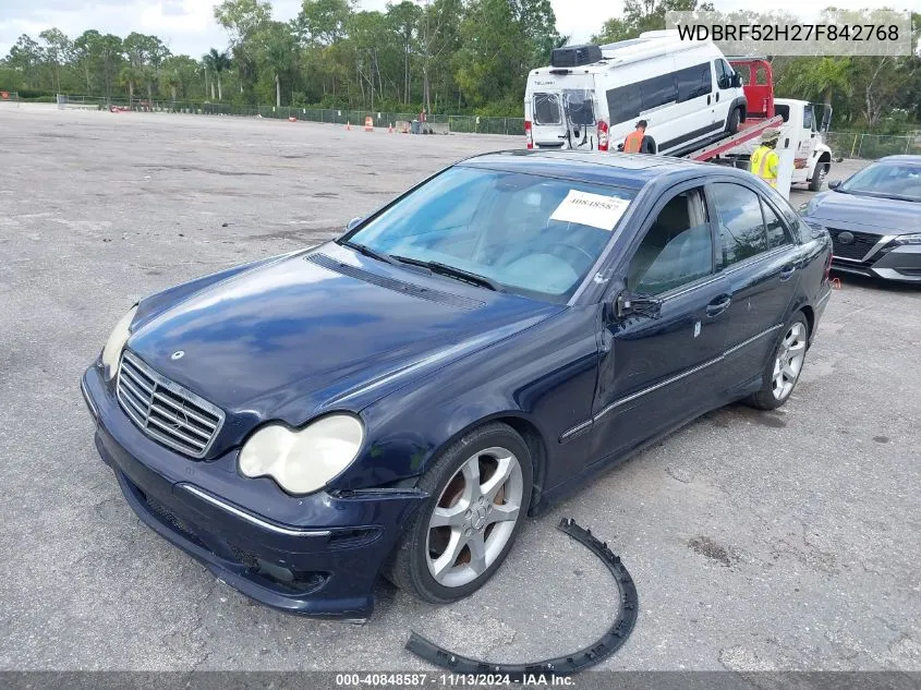 2007 Mercedes-Benz C 230 Sport VIN: WDBRF52H27F842768 Lot: 40848587