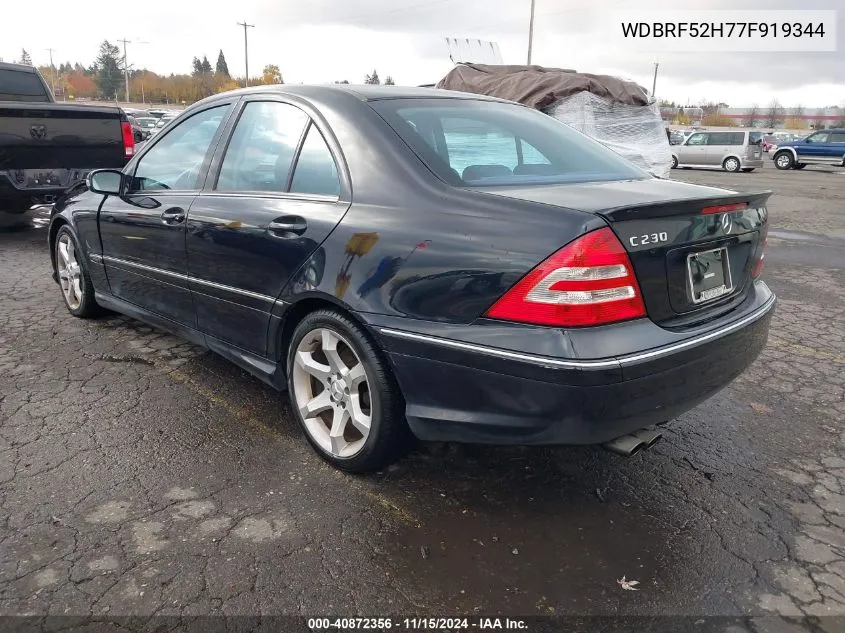 2007 Mercedes-Benz C 230 Sport VIN: WDBRF52H77F919344 Lot: 40872356