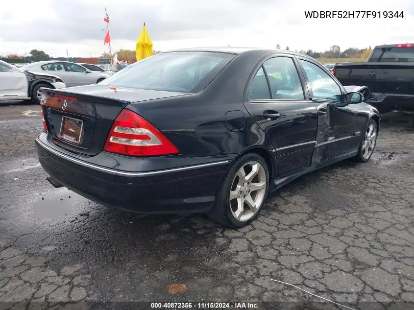 2007 Mercedes-Benz C 230 Sport VIN: WDBRF52H77F919344 Lot: 40872356