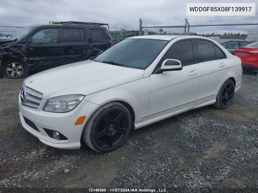 2008 Mercedes-Benz C-Class VIN: WDDGF85X08F139917 Lot: 12149365