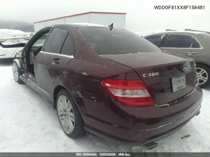 2008 Mercedes-Benz C 300 VIN: WDDGF81XX8F158481 Lot: 38995445