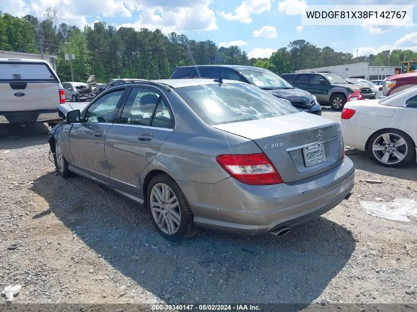 2008 Mercedes-Benz C 300 Luxury 4Matic/Sport 4Matic VIN: WDDGF81X38F142767 Lot: 39340147