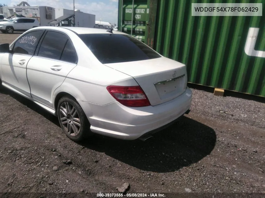 2008 Mercedes-Benz C 300 Luxury/Sport VIN: WDDGF54X78F062429 Lot: 39373555