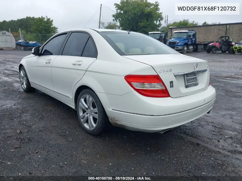 2008 Mercedes-Benz C 300 Luxury 4Matic/Sport 4Matic VIN: WDDGF81X68F120732 Lot: 40150750