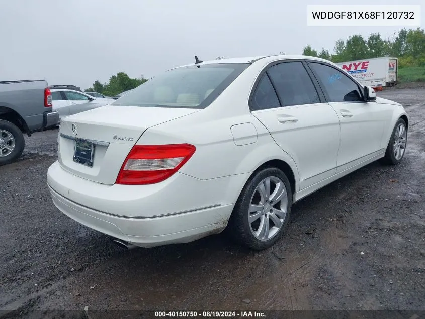 2008 Mercedes-Benz C 300 Luxury 4Matic/Sport 4Matic VIN: WDDGF81X68F120732 Lot: 40150750