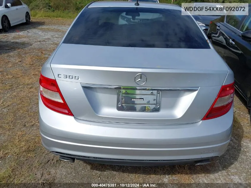 2008 Mercedes-Benz C 300 Luxury/Sport VIN: WDDGF54XX8F092072 Lot: 40475351