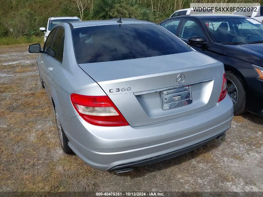 2008 Mercedes-Benz C 300 Luxury/Sport VIN: WDDGF54XX8F092072 Lot: 40475351