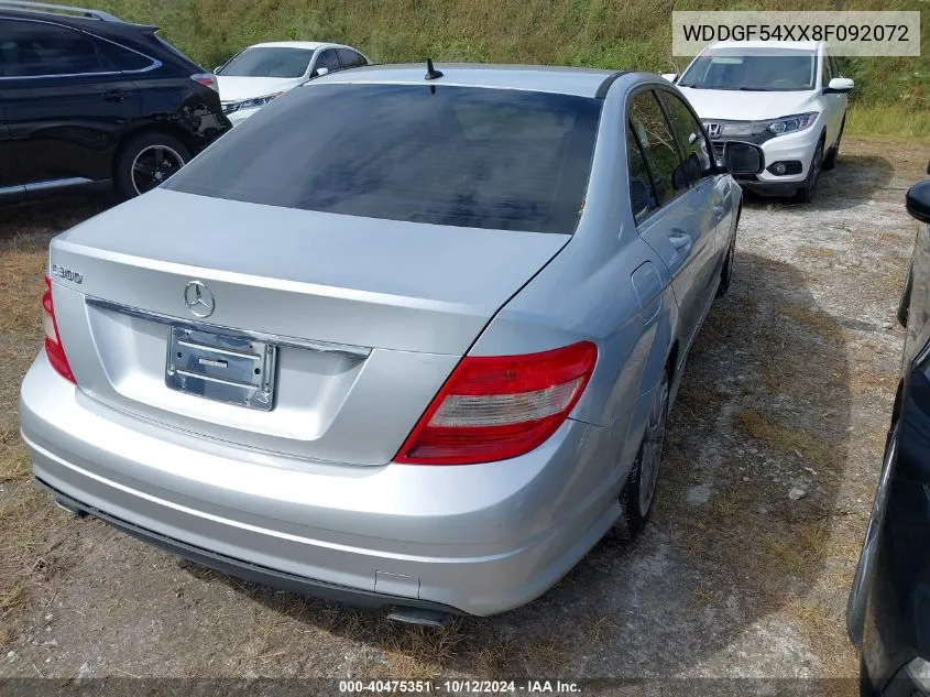 2008 Mercedes-Benz C 300 Luxury/Sport VIN: WDDGF54XX8F092072 Lot: 40475351