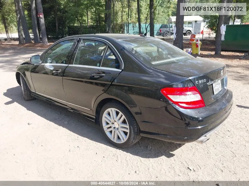 2008 Mercedes-Benz C 300 4Matic VIN: WDDGF81X18F120072 Lot: 40544827