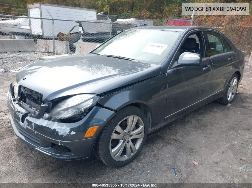 2008 Mercedes-Benz C 300 Luxury 4Matic/Sport 4Matic VIN: WDDGF81XX8F094099 Lot: 40595955