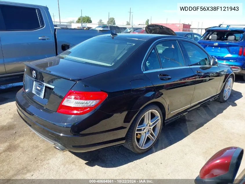 2008 Mercedes-Benz C 350 Sport VIN: WDDGF56X38F121943 Lot: 40654561