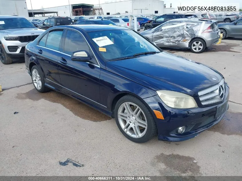 2008 Mercedes-Benz C 350 Sport VIN: WDDGF56X48F081355 Lot: 40666311