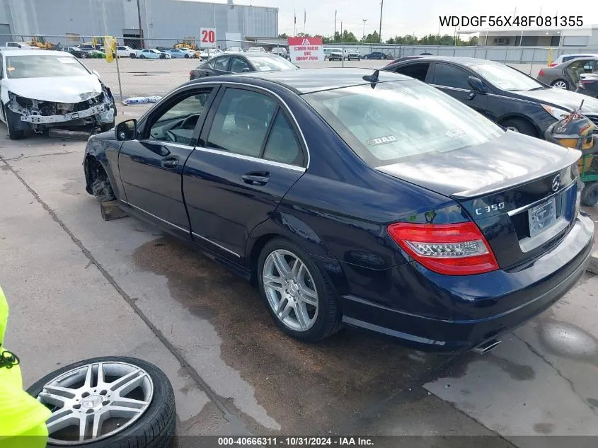 2008 Mercedes-Benz C 350 Sport VIN: WDDGF56X48F081355 Lot: 40666311